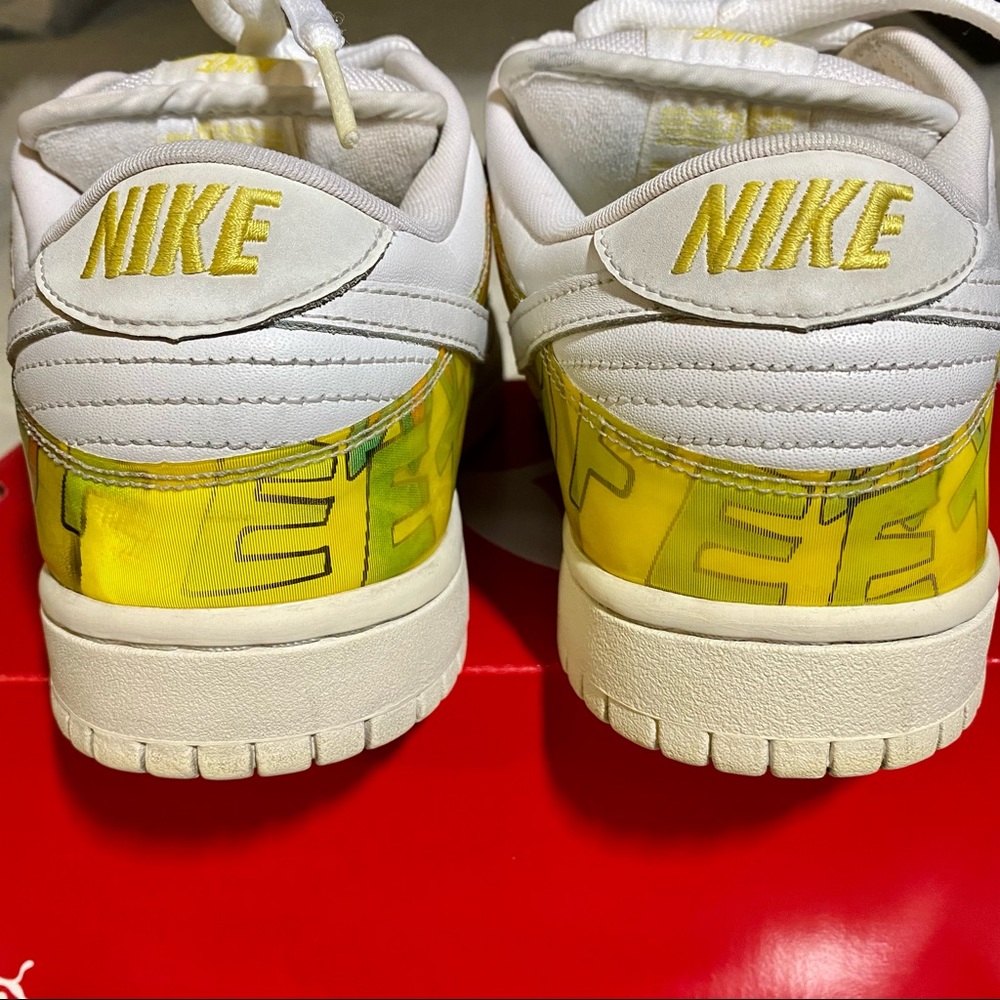 VTG NIKE Dunk Low Pro SB White/Yellow DE LA SOUL 2005 DJ Rectangle pre-owned 10 - Picture 5 of 10
